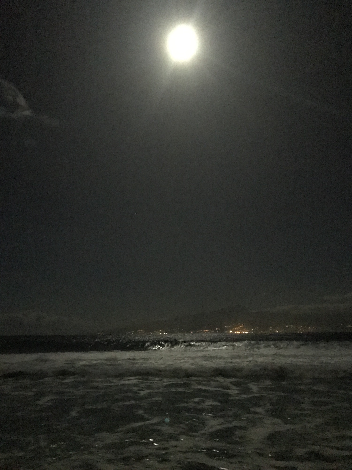 full moon and ocean